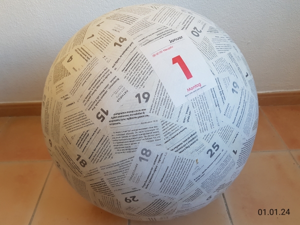 Mappemonde le 1er janvier 2024, avec les feuilles d