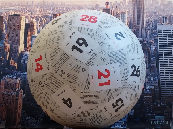 Mappemonde in New York le 5 février 2024