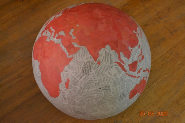 Mappemonde, Covid-19, le 25 mars 2020